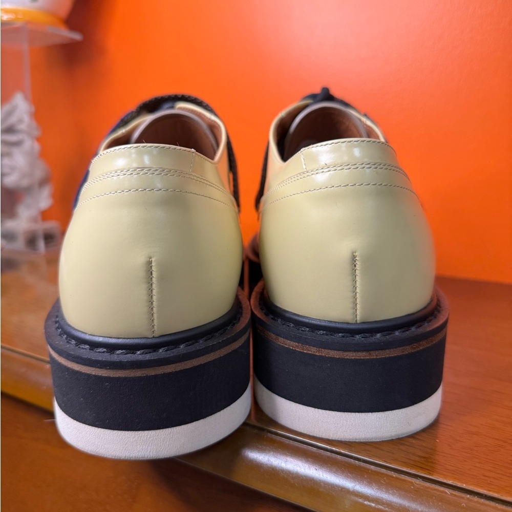 Dries Van Noten yellow leather and brown strap oxford - Picture 5 of 5
